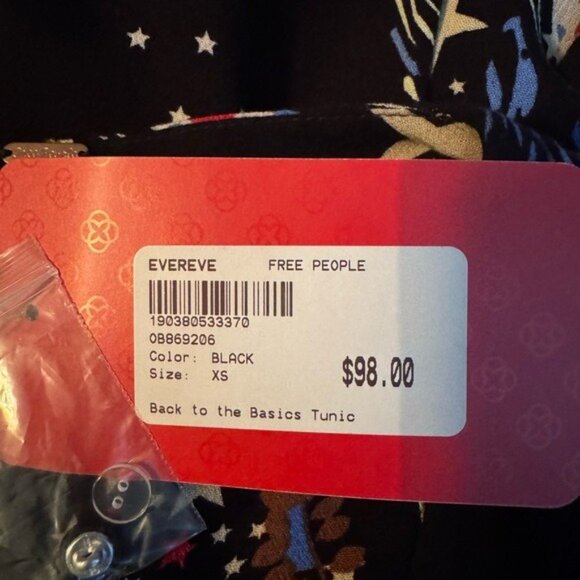 Free People Babydoll Tunic XS Dark Romantic Whimsigoth Beachy Fariy Grunge Boho - Picture 11 of 13